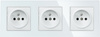 SC80-3 | Triple socket with ground | White | Glass | 230V