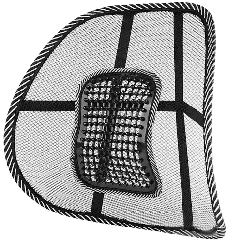 Rückenstütze für Autositz | ergonomische Lendenwirbelstütze, zur Befestigung an Stuhl oder Sessel | schwarz | GLY-440-BLACK