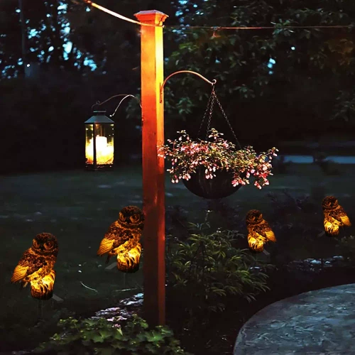 FLD-18-BROWN | Solar garden lamp LED Owl | 42cm, 600mAh