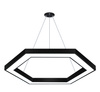 LPL-002 | Luminária de teto suspensa LED 80W | hexágono | alumínio | CCD sem piscar | Φ120x6