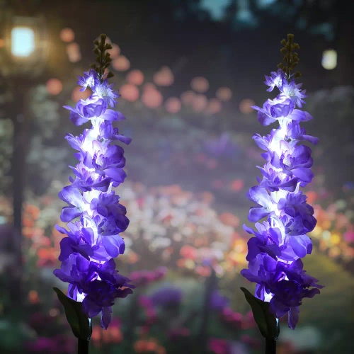 FLD-33-LILLA | Solblomst | Have LED solcellelampe Delphinium | 72 cm, 600 mAh