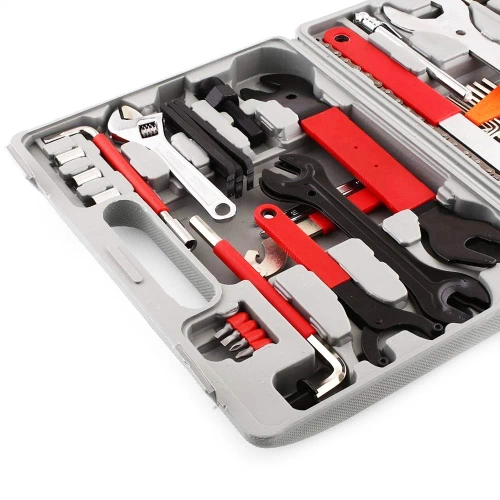 Large bicycle tool set in a 44-piece case | Professional steel tool set | Universal service tools | FZ044-B