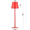 HJA20-ROUGE | Lampe de table avec batterie intégrée | Lampe de nuit tactile