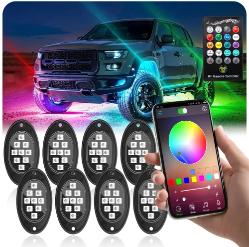 Lămpi auto | LED RGB | 8 bucati