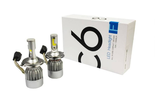 Sæt med H4 C6 COB BridgeLUX™ LED-pærer 7600 lm