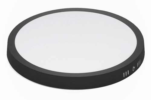 SY-SR124-B | Zwarte, ronde LED plafondlamp 24W | Niet-knipperend CCD-opbouwpaneel