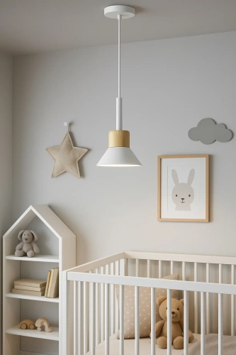 Suspension avec abat-jour blanc et bois | style scandinave minimaliste avec douille E27 | blanc | YG-XD002B-W