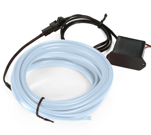 El Wire Ice Blue 1M set - Omgevingslicht EL Wire glasvezel met een aparte 12V omvormer