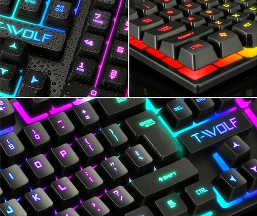 T20 | Gaming computer tastatur med LED baggrundsbelysning