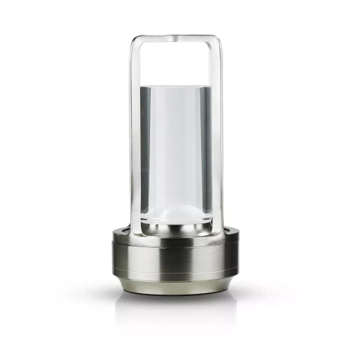 HJA27 | Lampada da tavolo LED da campeggio con batteria integrata da 2000 mAh e pannello touch | 3 colori di illuminazione, dimmerabili | Argento