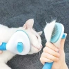 PSC-195-BLUE | Brush for brushing dog and cat hair | Self-cleaning pet grooming brush