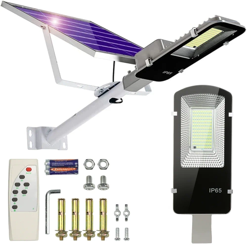 LDT-B118 | Straatlantaarn, LED-lamp op zonne-energie 800W | 8Ah, IP65, 118 LEDSMD5730 | groot zonnepaneel 6V/12W | Op afstand