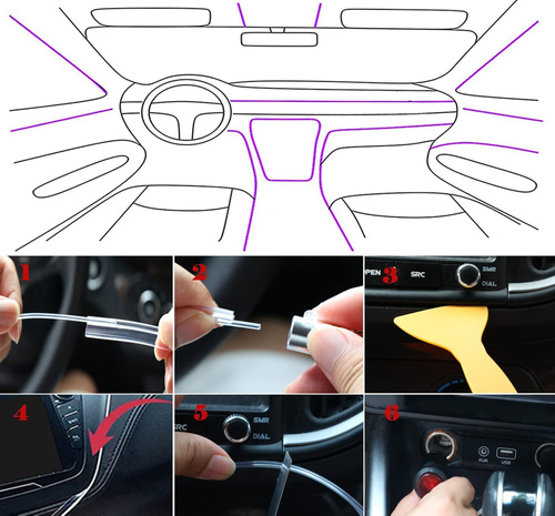 Ambient Light LED RGB fiber | Application support | 4 in 1 | 6 meters