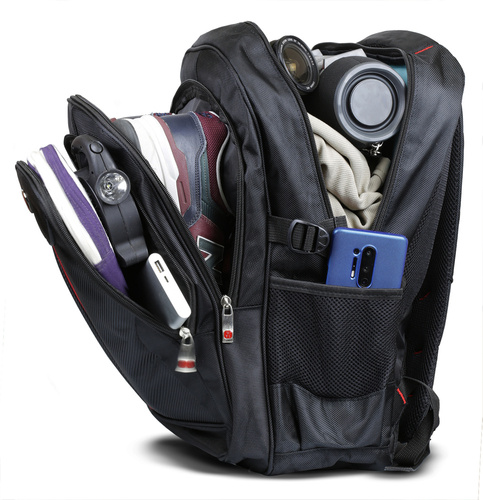 BR11 | Universal, strong backpack with a laptop compartment | 30l, 3 chambers, 1680D ballistic nylon | black