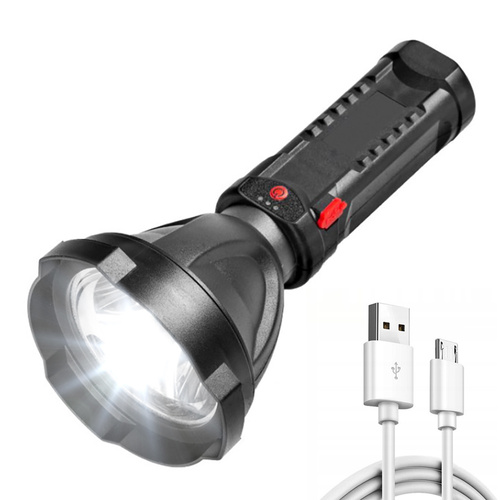 Taktische LED-Taschenlampe mit integriertem Akku | 3 Leuchtmodi, 500 lm, 1200 mAh | TL-5100B