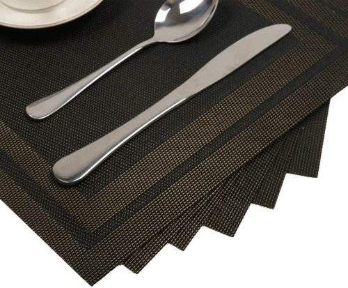 F040-ZWART | Keukentafelmat | Bordenmat | Tafelmat | Decoratieve keukenmat