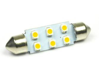 WW Auto LED žiarovka C5W 6 SMD 1210 Teplá biela