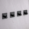 BXG-4BUC-NEGRU | Cârlig negru pentru haine, cârpe, prosoape | Suport autoadeziv pentru accesorii de bucătărie