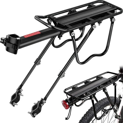Fahrrad-Gepäckträger hinten, universal, verstellbar, Aluminium, für Sattelstütze, 24–29 Zoll, bis 50 kg Traglast | 671-09-C