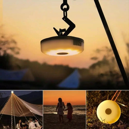 Multifunctional LED camping lamp with 10 m garland, power bank and magnet | Waterproof lamp with built-in 2000 mAh battery 5 lighting modes | KQ-5004