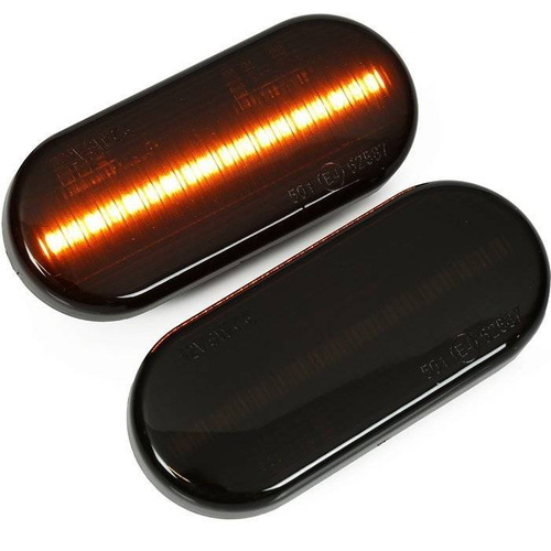 LED-Seitenblinker | dynamisch, getöntes Glas | passend für VW Bora, Golf 3 4, Passat, Lupo, Polo, Sharan, Vento, T5 | PL1812CB2-D