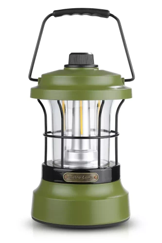 MY-880 | Retro style LED camping lamp with powerbank function | Smooth adjustment of brightness and color | 3000mAh, 20-260lm, 5-120h, IPX6 | green