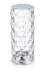 RPL-C03-W | Krištáľová LED stolná lampa | vzor ruže | 3 farby svetla, dotykový panel, USB-C kábel, 2000 mAh batéria