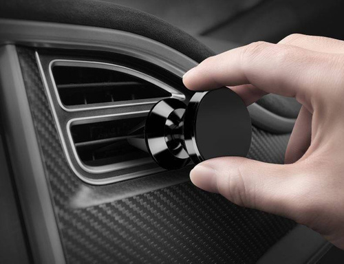 M048-Black | Aluminum magnetic phone holder | 2 plates included