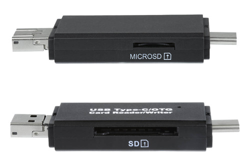CR-023 | SD-, microSD-geheugenkaartlezer | USB, micro-USB, USB type C | USB-OTG