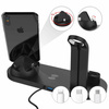WD-02 | Docking station QI per Apple iPhone Airpods Watch | caricabatterie wireless 15W | 3 connettori: USB-C/Lightning/Micro USB