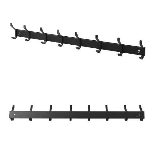 QH-8G-GRAY | Wall hanger with sliding hooks | Metal bathroom hanger | Clothes or towel holder