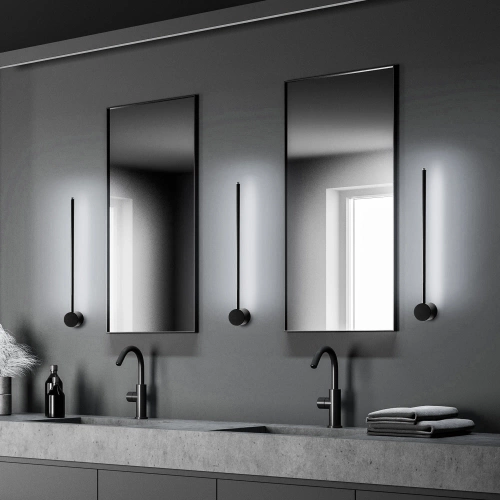 Luminária de parede moderna 60 cm 10W | Luminária de parede preta com opção giratória | Lâmpada LED com temperatura de cor de 4000K | YG-W002