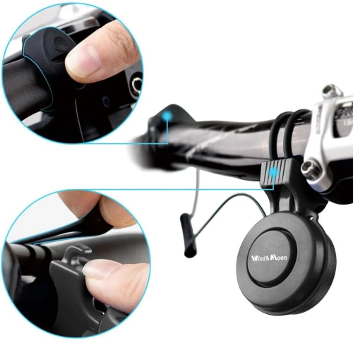 TWB-105 Campanello per bicicletta elettrica USB 120 dB | Campanello con batteria integrata | 4 modalità audio