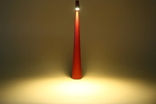 HMS-455-RED | Lampa de masa 43cm | Lampă de noapte fără fir cu baterie încorporată | Lampă cu control tactil