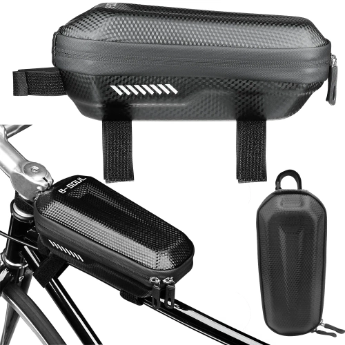 Bolsa rígida de EVA impermeable para cuadro de bicicleta con reflectores de 1,2 l | Espaciosa bolsa para bicicleta con doble cierre | 287YB