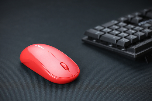 Q18 | Mouse optic de birou fără fir pentru computer | 1000 DPI | roșu