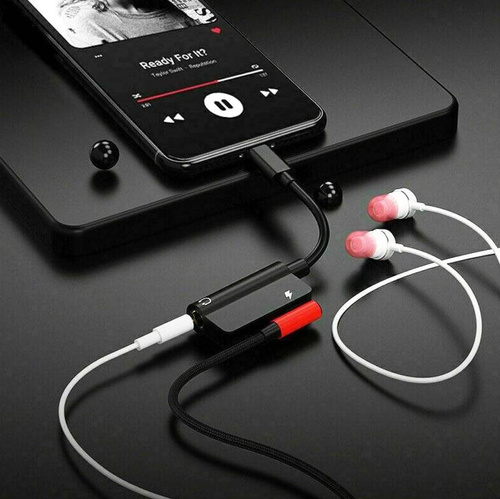 UA-001 | Relâmpago (iPhone) - Relâmpago, Jack | Adaptador de áudio 2 em 1 para iPhone