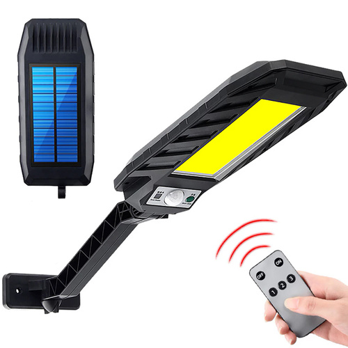 Garten Solar-LED-Lampe mit Bewegungs- und Dämmerungssensor IP65 | 120 LED-COB-Lampen | IR-Fernbedienung | LD-120COB-1S