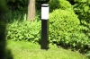 LLF-65CM | Lampe de jardin sur pied, mât carré pour ampoule E27 | Alimentation 230V, acier inoxydable | Noir mat, 65cm