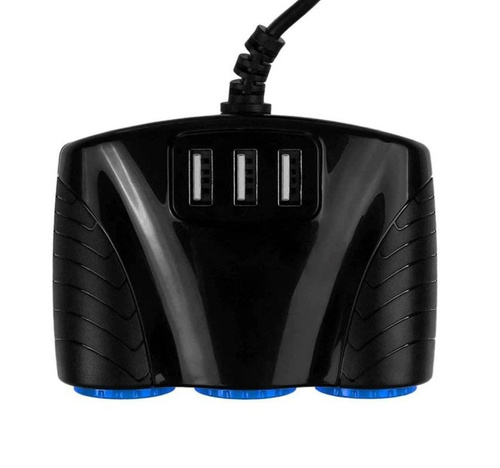 C08 | Divisore presa accendisigari 120W | 3 porte USB 3.1A