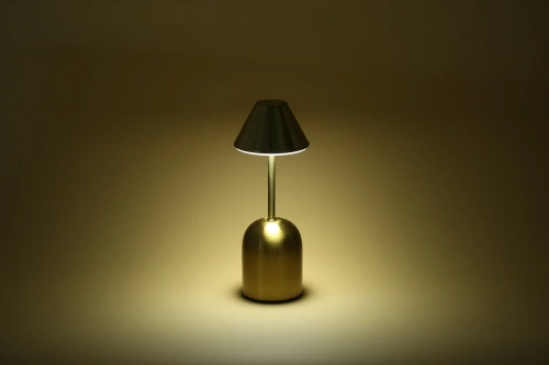 Bezdrátová noční lampa s vestavěnou baterií 2000 mAh | Moderní stolní lampa s nastavitelným výkonem a barvou světla | YG-D020-Silver