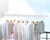 LYJ-T90-BLANCO | Percha plegable | Secadora plegable | Riel de pared con ganchos 
