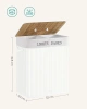 ZYL-100L-WHITE | White laundry basket | Bamboo toy box | Wooden clothes basket | Two-compartment laundry basket for the bathroom