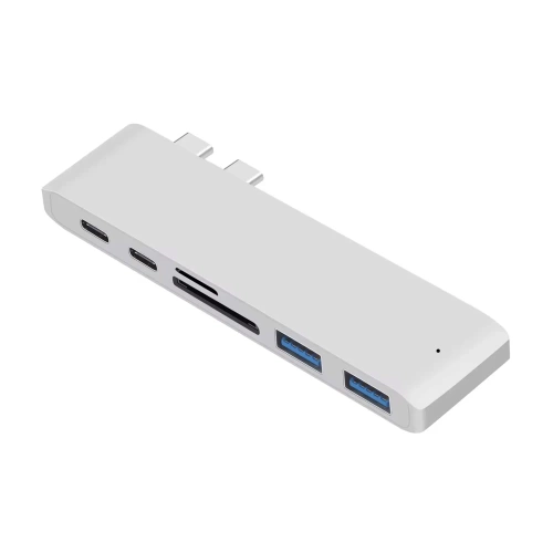CENTRO | USB-C para 2x USB-A + 2x USB-C + cartão SD + TF + divisor HDMI | adaptador, divisor tipo C 7 em 1
