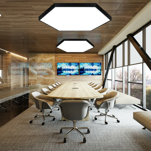 LPL-003 | Hanging LED ceiling lamp 120W | hexagon | aluminum | CCD not blinking | Φ120x6