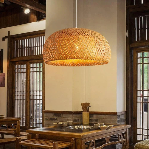 Natural bamboo lamp | BOHO Braided | 80cm