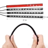 RGB LED auto-interieurverlichting via USB | Bluetooth-verbinding met de applicatie op de telefoon | 4x LED-strip 12 diodes 5050 22cm | IR-afstandsbediening | muziekmodi