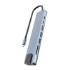 HUB | Splitter USB-C la 2x USB-A + 2x USB-C + carduri SD + TF + HDMI + LAN | adaptor, splitter tip C 8in1