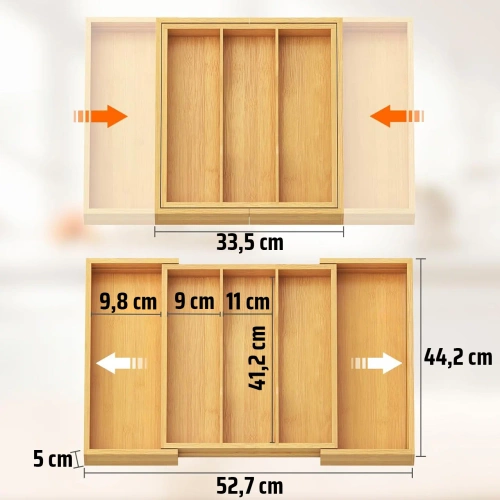 Bestek organizer | Lade-inzetstuk van bamboe | KBT-G513