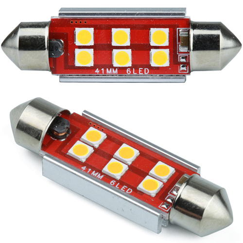 Bec LED auto C5W 6 SMD 3535 CAN BUS portocaliu